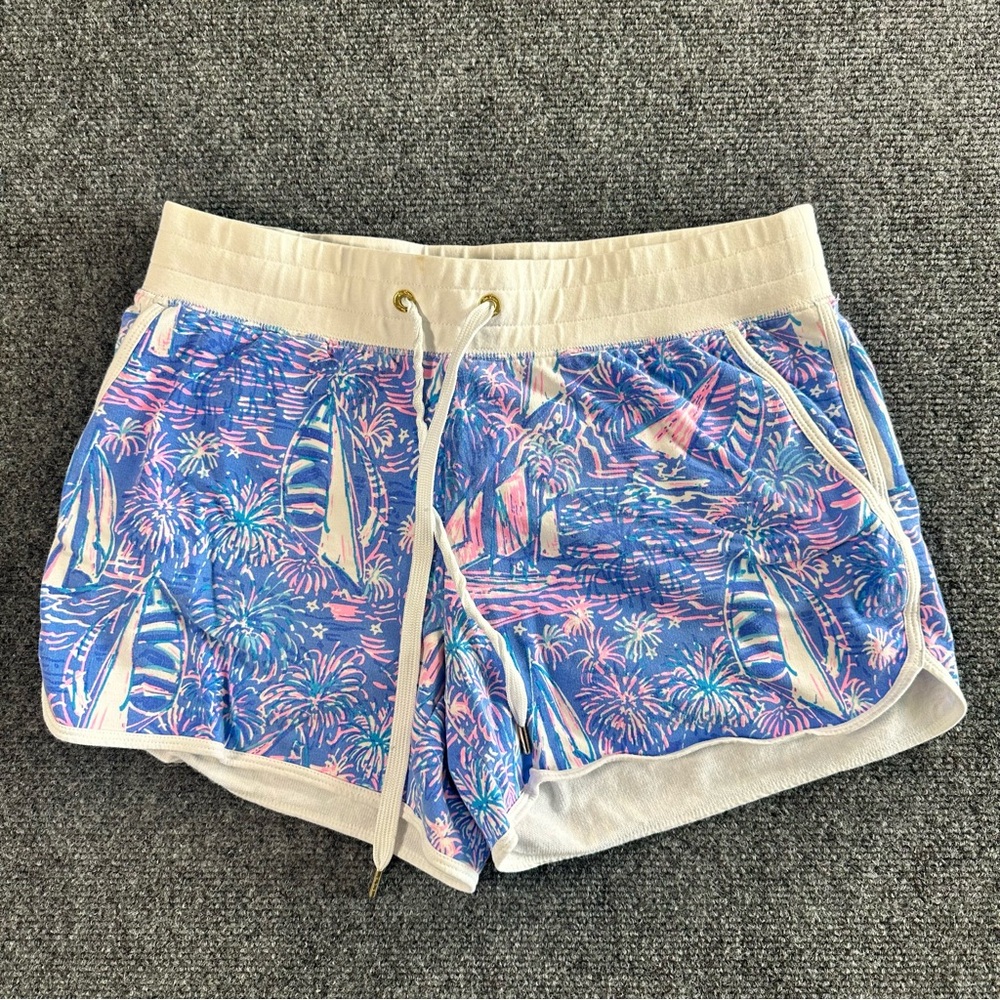 Lilly Pulitzer Trysta Knit Short It's A Sailabration Boca Blue Women’s Size S